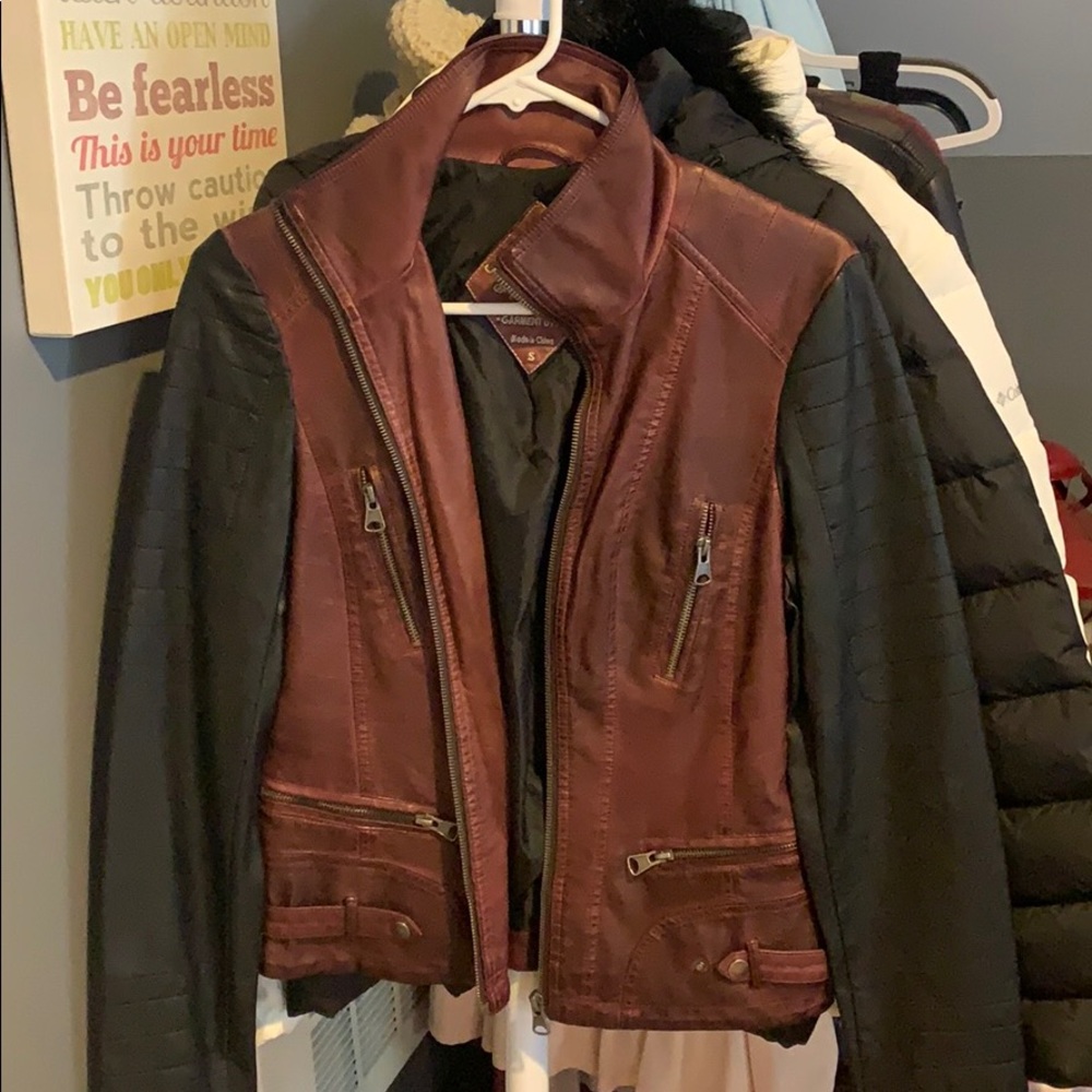 2 TONE LEATHER JACKET